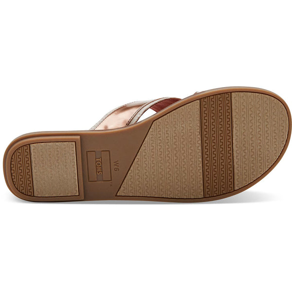 Toms Womens Viv Rose Gold Specchio Sandals Smart Ass Menswear