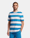 Lyle & Scott Broad Stripe Tee Spring Blue and White