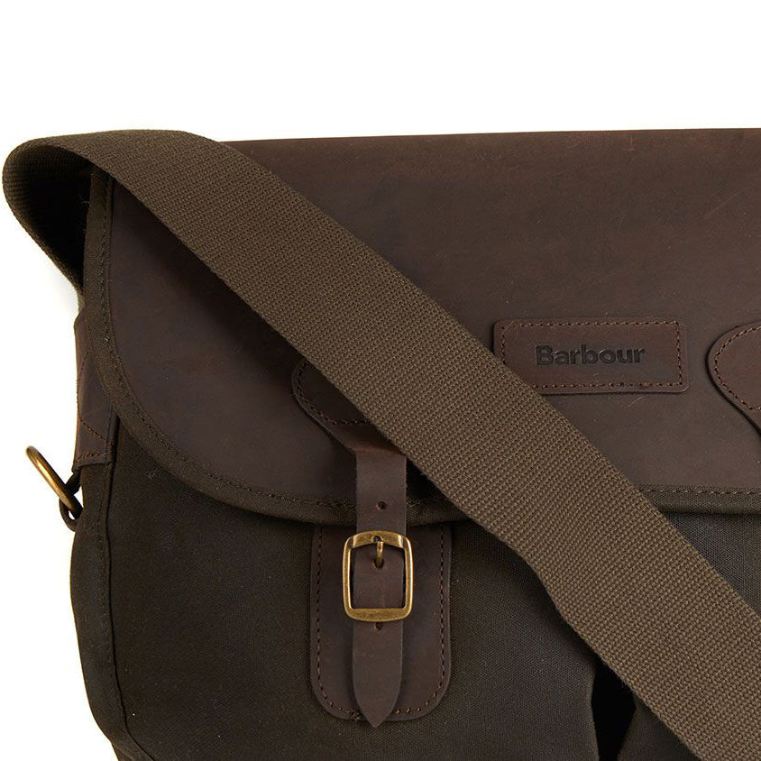 Barbour Wax Cotton and Leather Tarras Bag Olive Smart Ass Menswear