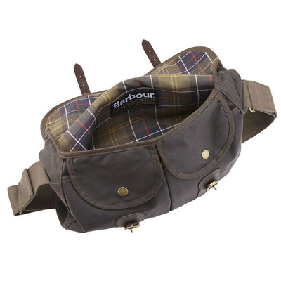 Barbour Wax Cotton and Leather Tarras Bag Olive