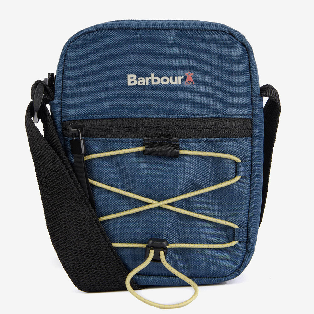 Barbour Arwin Canvas Crossbody Bag Lake Blue and Golden Green
