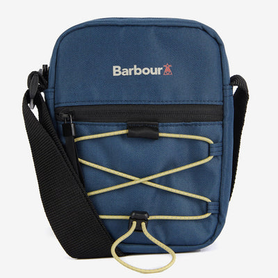 Barbour Arwin Canvas Crossbody Bag Lake Blue and Golden Green