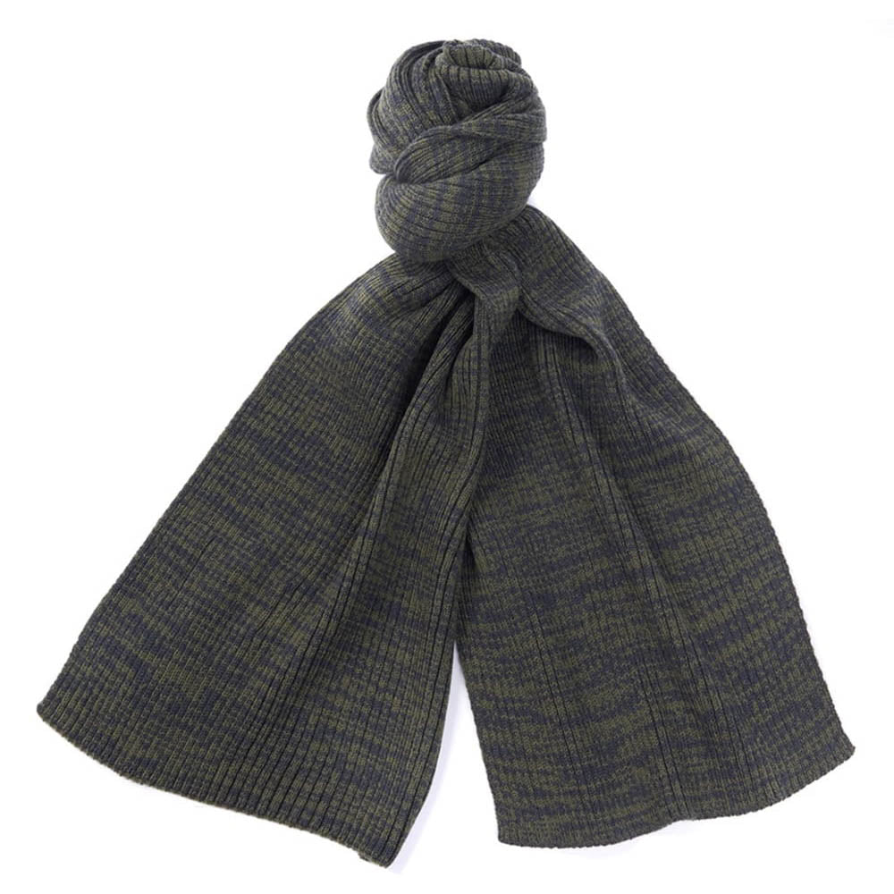 Barbour Men's Crimdon Beanie Scarf Gift Set Olive Twist Smart