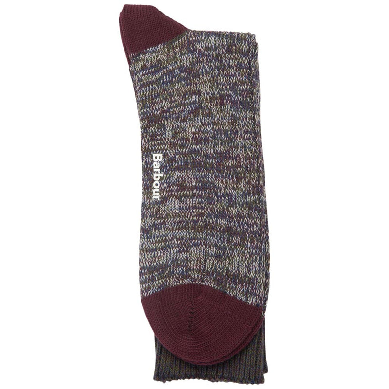 Barbour Glencoe Socks Burgundy Twist