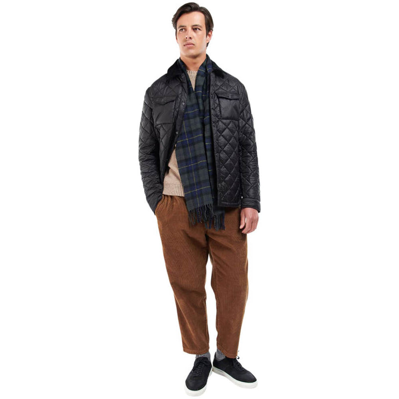 Barbour Tartan Lambswool Scarf Olive Night