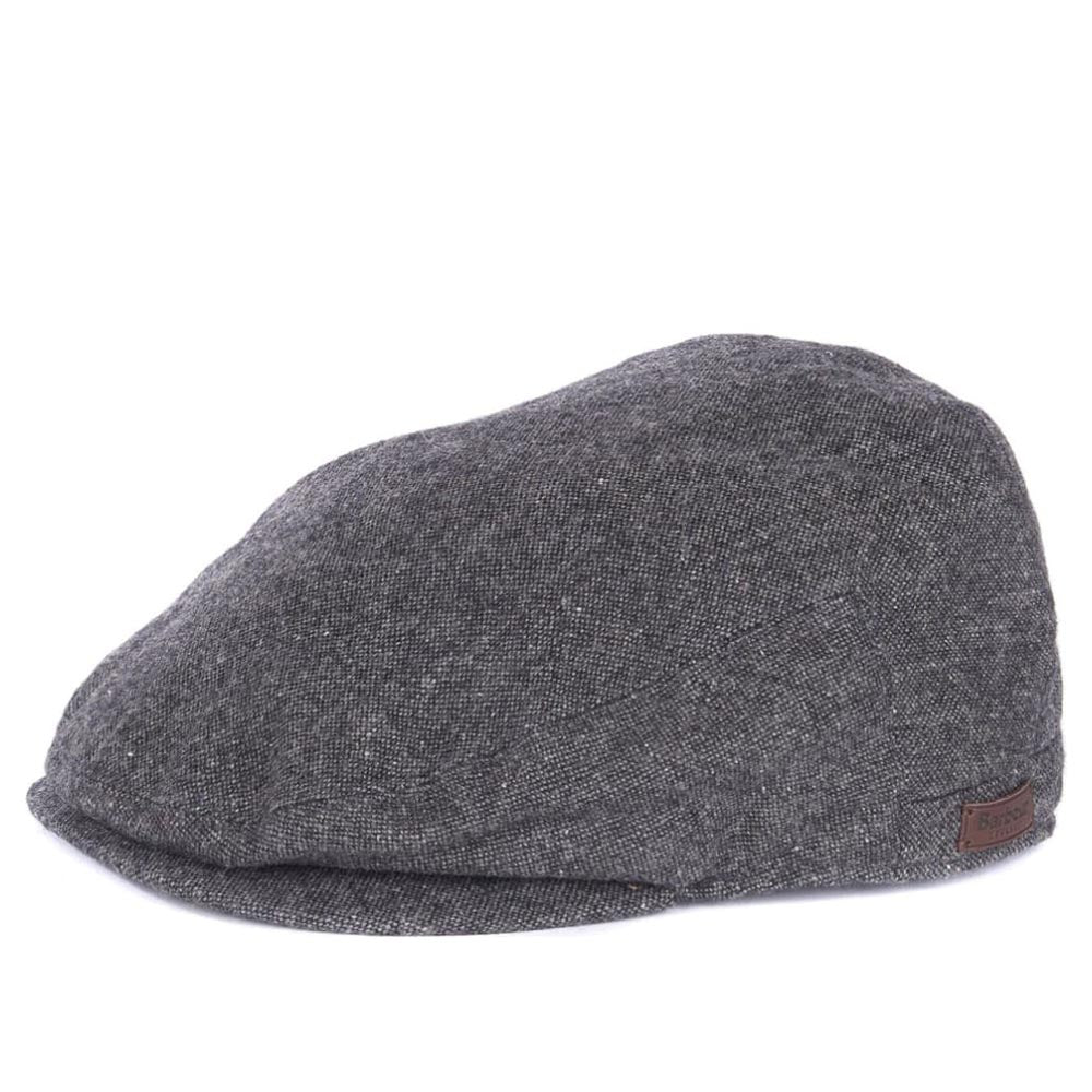 Barbour Mens Barlow Flat Cap Grey Herringbone