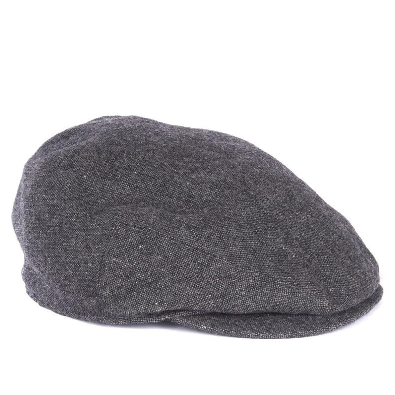 Barbour Mens Barlow Flat Cap Grey Herringbone