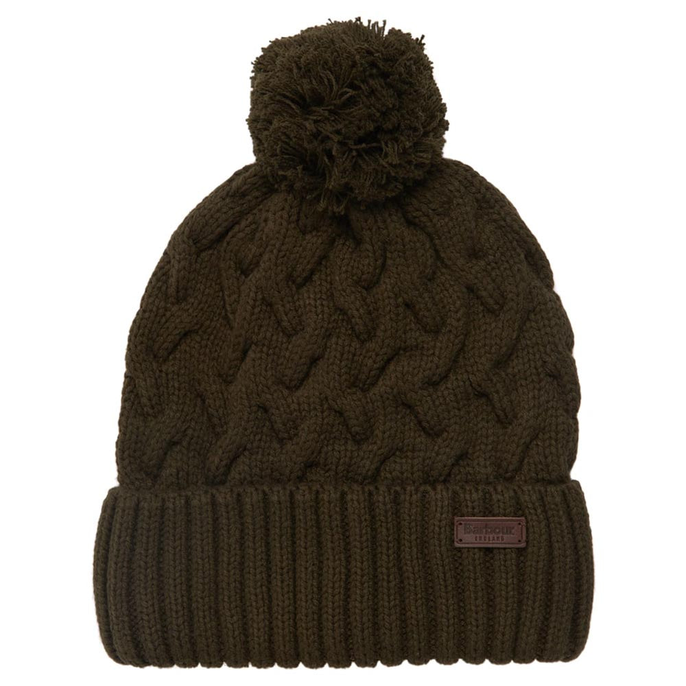Barbour Gainford Cable Bobble Beanie Olive