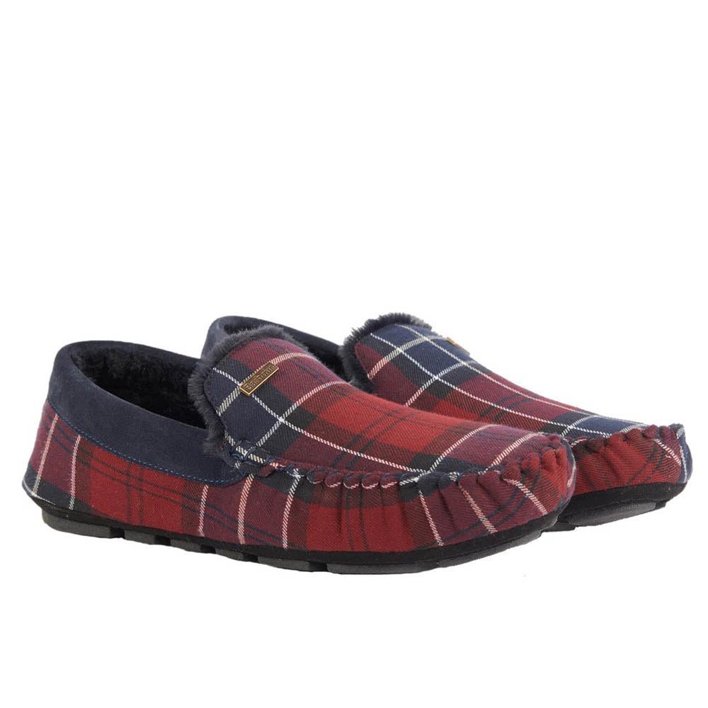 Barbour Mens Monty Moccasin House Slippers Cordova Tartan