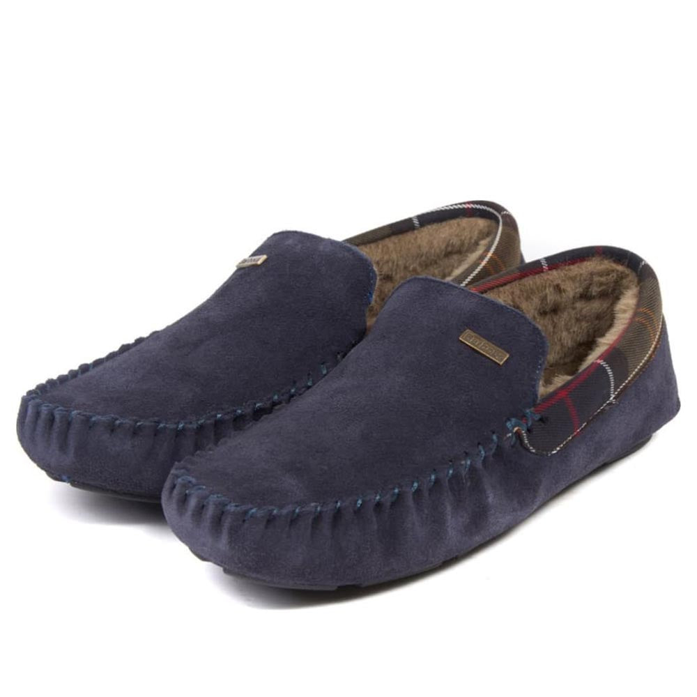 Barbour Monty Moccasin House Slippers Navy
