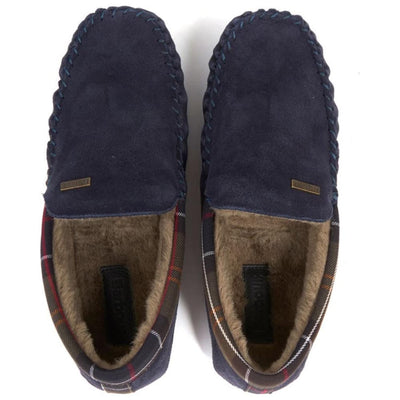 Barbour Monty Moccasin House Slippers Navy