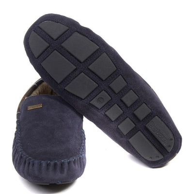 Barbour Monty Moccasin House Slippers Navy