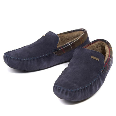 Barbour Monty Moccasin House Slippers Navy
