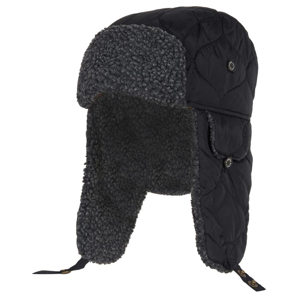 Barbour Sandbay Quilted Trapper Hat Black Smart Ass Menswear
