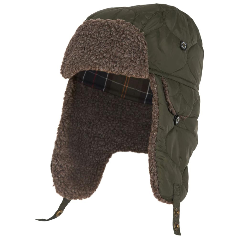 Barbour Sandbay Quilted Trapper Hat Olive