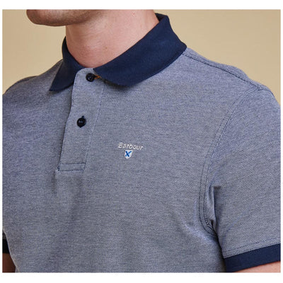 Barbour Sports Short Sleeve Mix Polo Shirt Midnight Blue