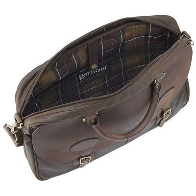 Barbour Wax Cotton and Leather Briefcase Olive