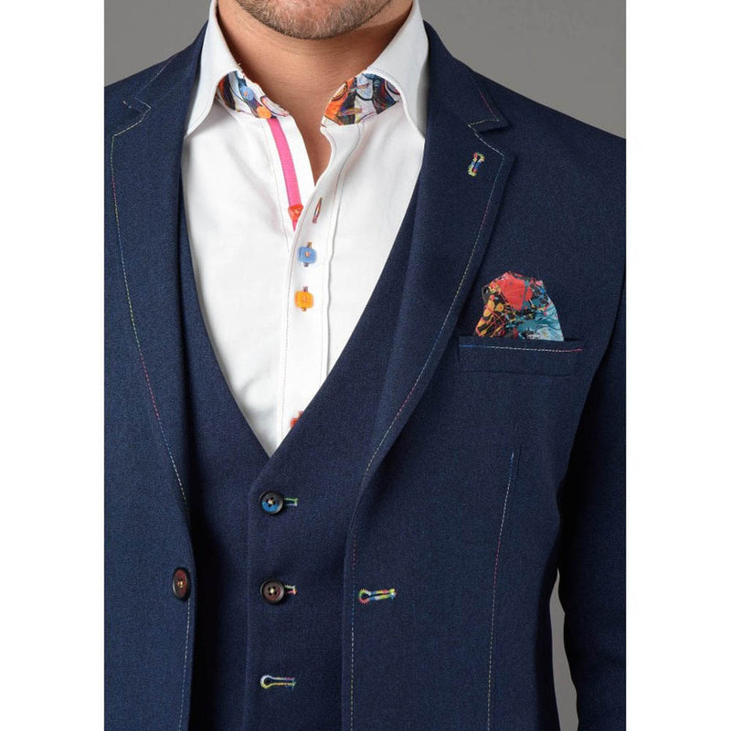 Claudio Lugli Mens Signature Fitted Blazer & Waistcoat Navy