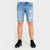 DML Jeans Ikos Denim Shorts In Ripped Light Wash