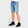 DML Jeans Ikos Denim Shorts In Ripped Light Wash