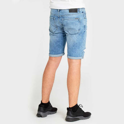 DML Jeans Ikos Denim Shorts In Ripped Light Wash