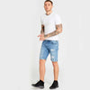 DML Jeans Ikos Denim Shorts In Ripped Light Wash