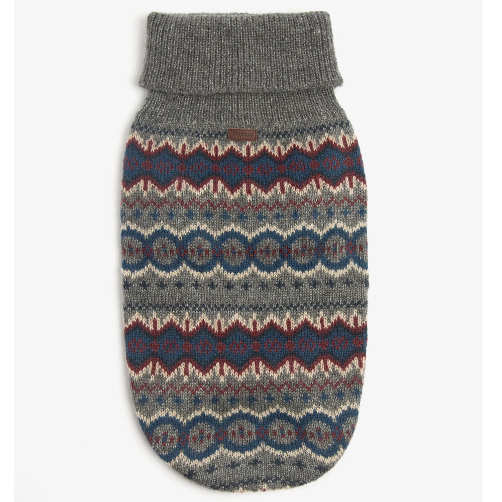 Barbour Case Fair Isle Dog Jumper Grey