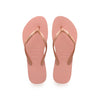 Havaianas Women Slim Logo Metallic Flip Flops Nude / Rose Gold