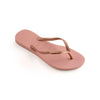 Havaianas Women Slim Logo Metallic Flip Flops Nude / Rose Gold