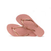 Havaianas Women Slim Logo Metallic Flip Flops Nude / Rose Gold