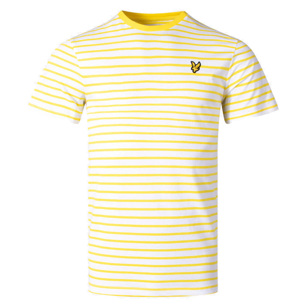 Lyle & Scott Breton Stripe T-shirt Sunshine Yellow and White
