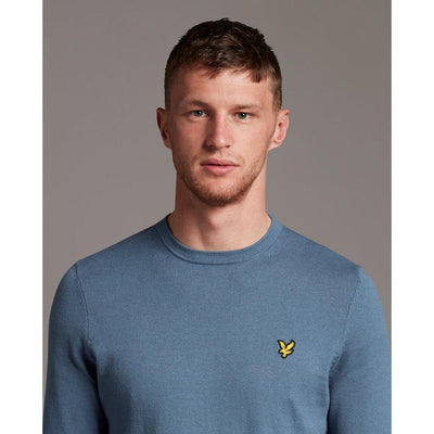 Lyle & Scott Cotton Merino Crew Jumper Slate Blue