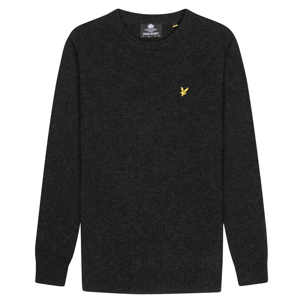 Lyle & Scott Crew Neck Lambswool Blend Jumper Charcoal Marl