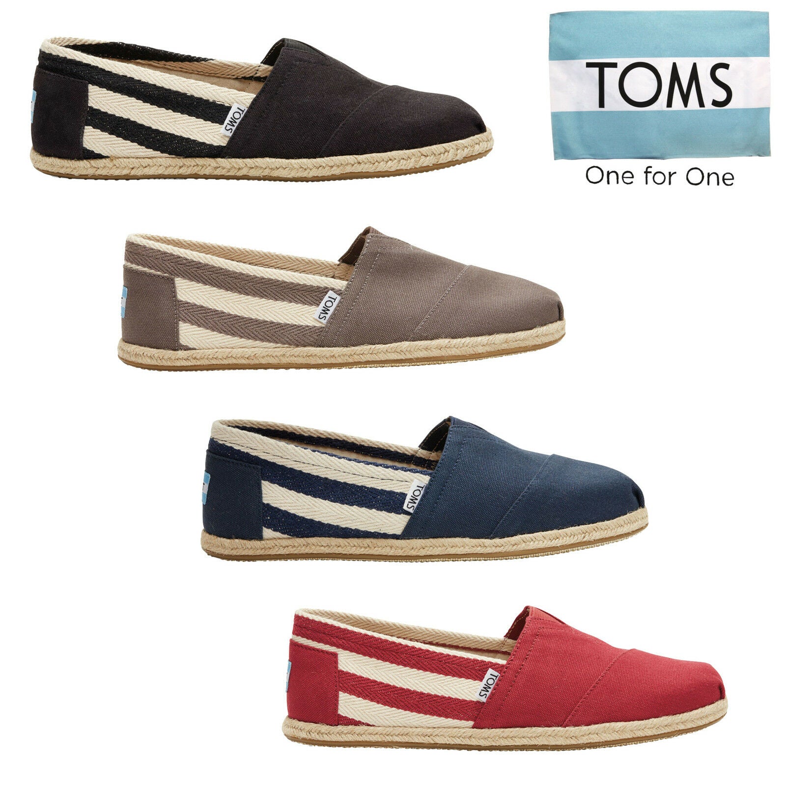 TOMS Womens University Stripe Classics Espadrilles