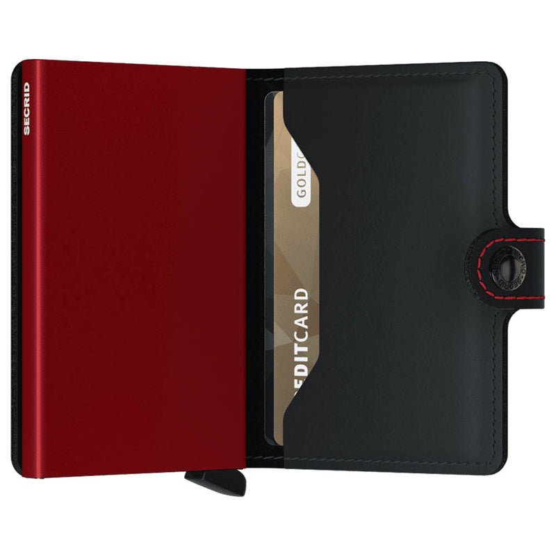 Secrid Miniwallet Matte Black and Red Leather Wallet