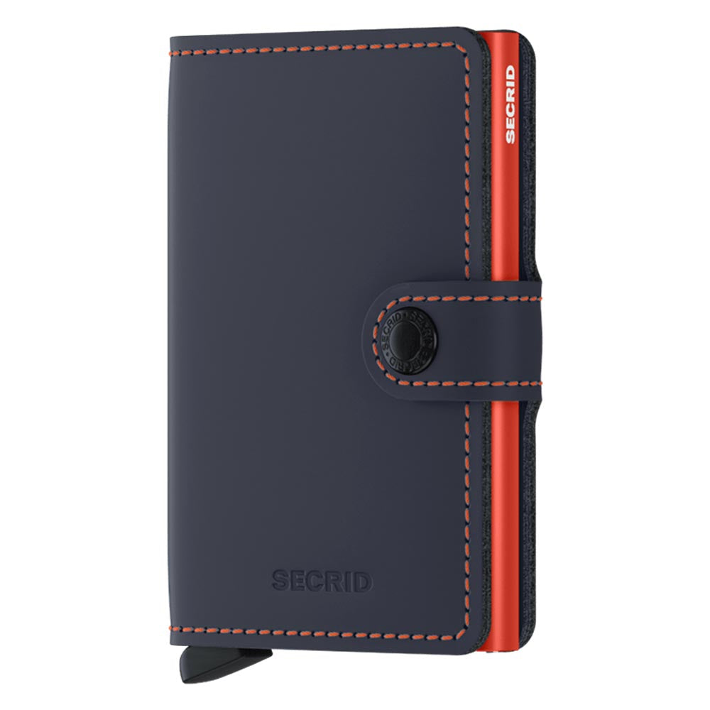 Secrid Miniwallet Matte Nightblue Orange Leather Wallet