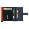 Secrid Miniwallet Matte Nightblue Orange Leather Wallet