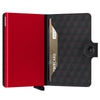 Secrid Miniwallet Optical Black / Red Leather Wallet