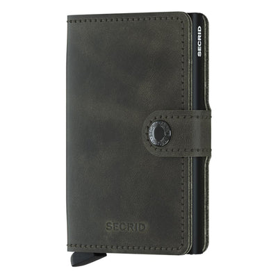 Secrid Miniwallet Vintage Olive / Black Leather Wallet