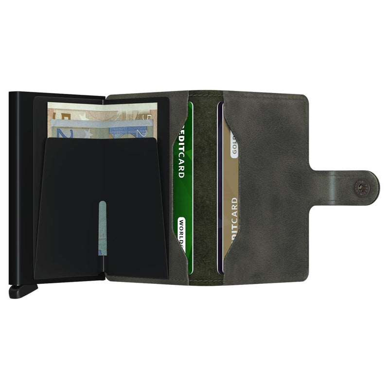 Secrid Miniwallet Vintage Olive / Black Leather Wallet