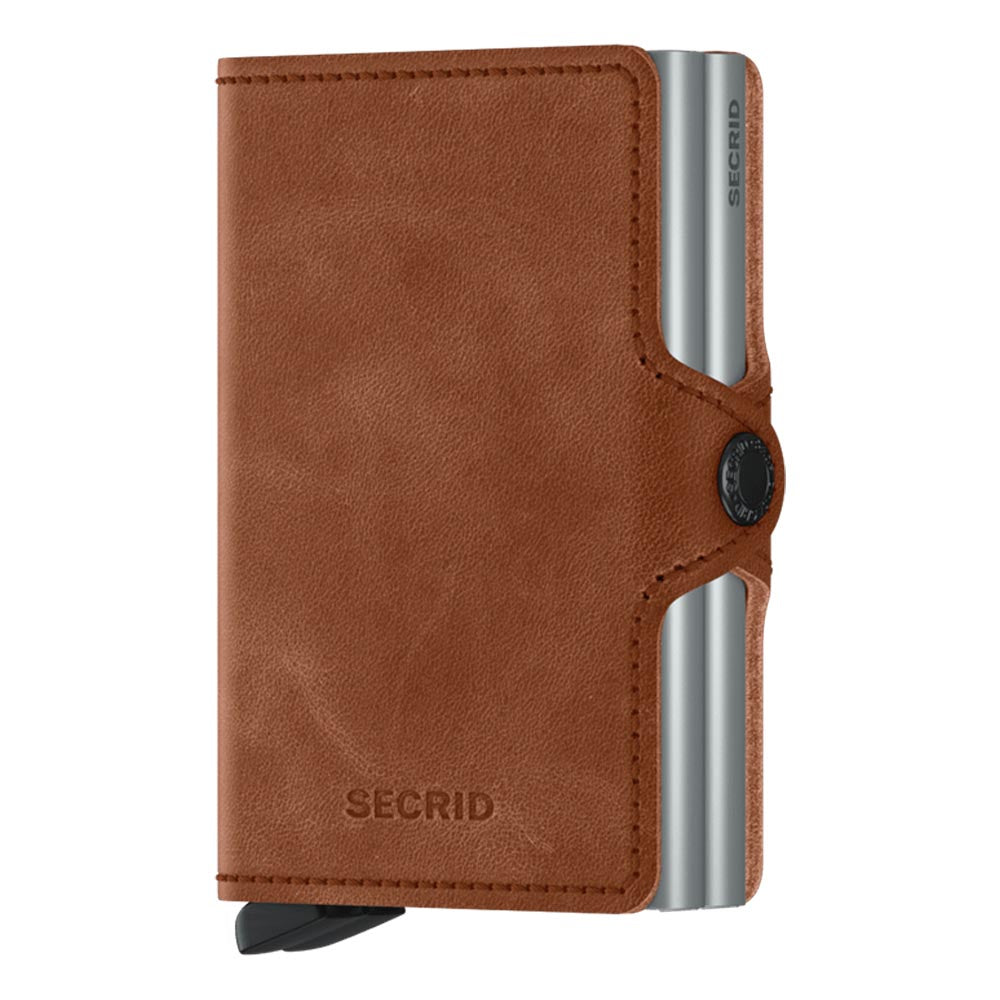 Secrid Twinwallet Vintage Cognac Silver Leather Wallet