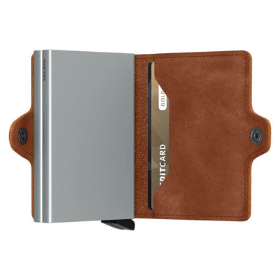 Secrid Twinwallet Vintage Cognac Silver Leather Wallet