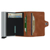 Secrid Twinwallet Vintage Cognac Silver Leather Wallet