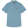 Lyle & Scott Men's Cotton Slub Short Sleeve Shirt Skipton Blue