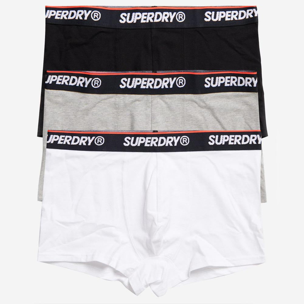 Superdry Classic Trunk Shorts Triple Pack Black / Grey Marl / Optic