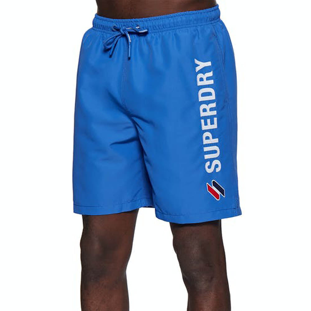 Superdry Code Applique 19inch Swim Shorts Racer Cobalt