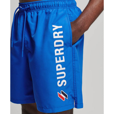 Superdry Code Applique 19inch Swim Shorts Racer Cobalt