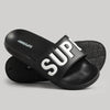 Superdry Mens Code Core Pool Sliders Optic Black Optic