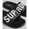 Superdry Mens Code Core Pool Sliders Optic Black Optic