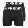 Superdry Duel Logo Double Pack Boxer Shorts Black / Black Optic
